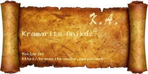 Kramarits Anikó névjegykártya